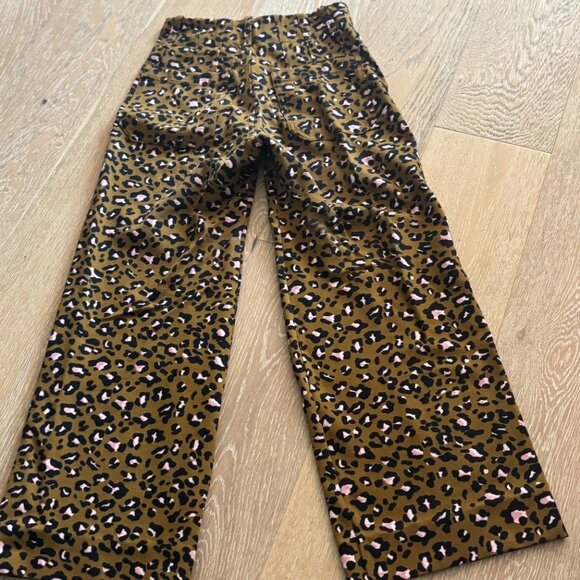 Anthropologie Maeve Leopard Colette Ponte Crop Wide-Leg Pants (Size 24) - Picture 3 of 4